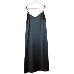 NWT Maison Cinqcent Maxi Slip Dress Black Satin Medium 500 House NYE Formal D173